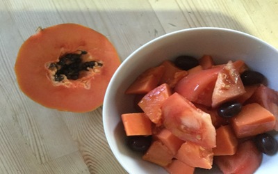 ensalada tomate papaya